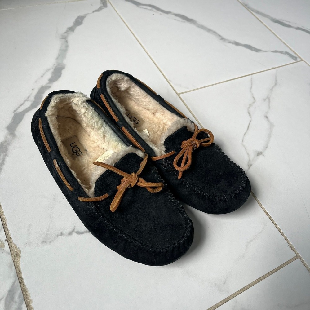 UGG Dakota slippers black suede upper sz 7